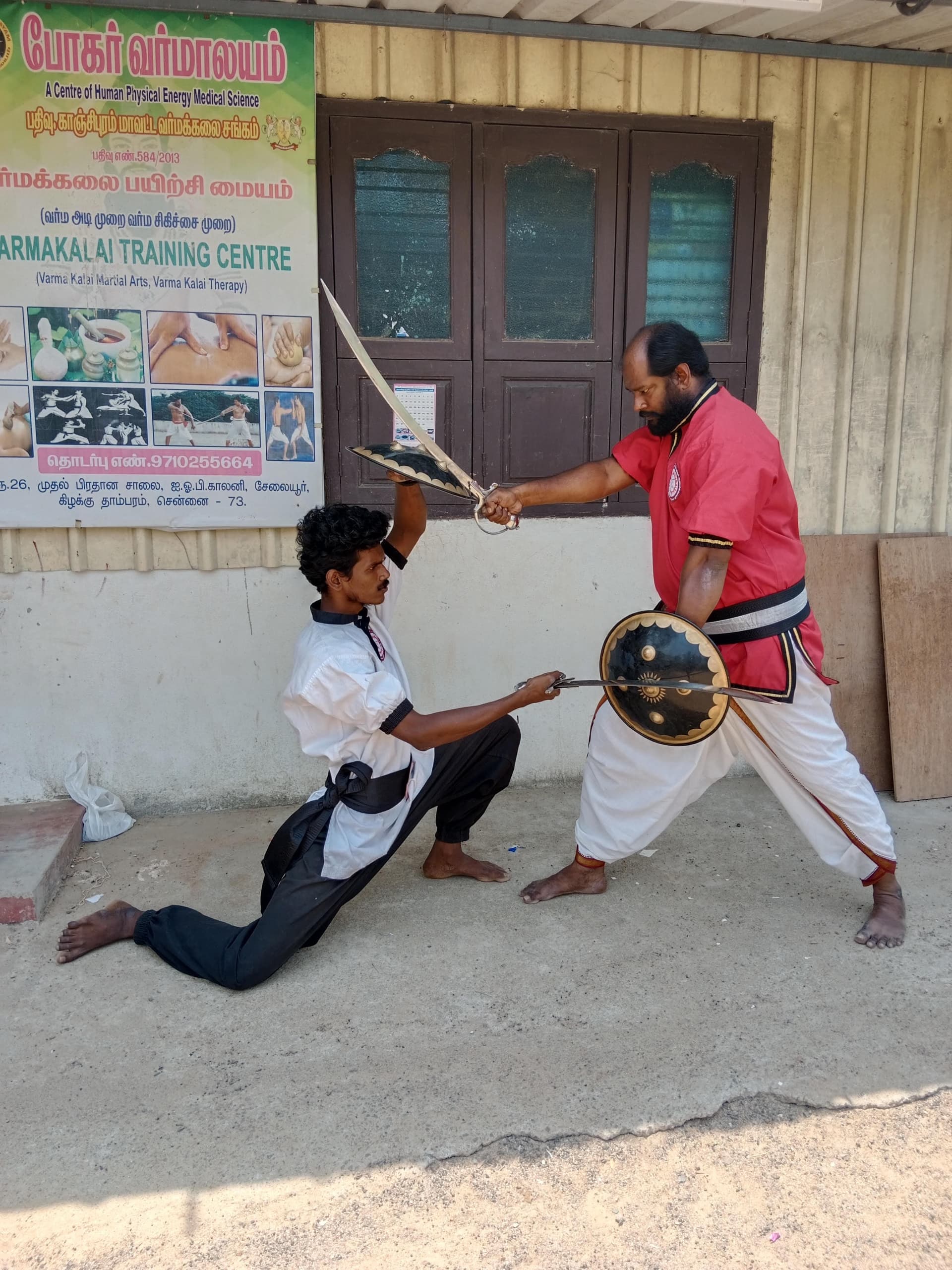 Kalaripayattu — களரி training at Tamil Traditional Martial Arts Centre
