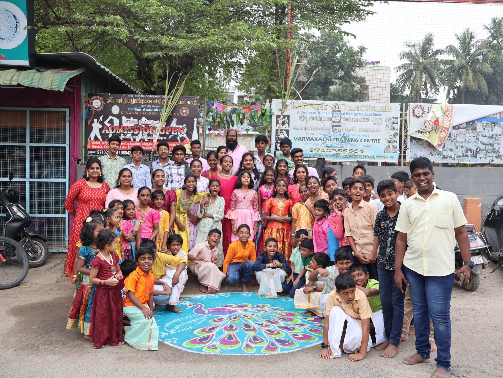 Traditional Pongal festival celebration at Tamil martial arts training center